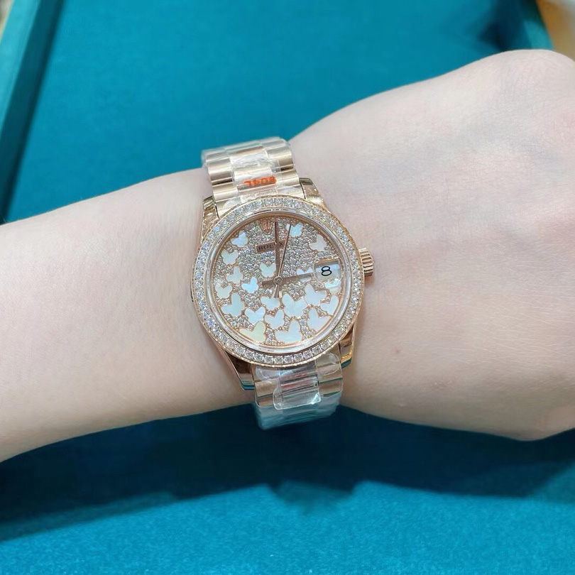 Rolex Rose Gold Datejust 31 Watch - DesignerGu