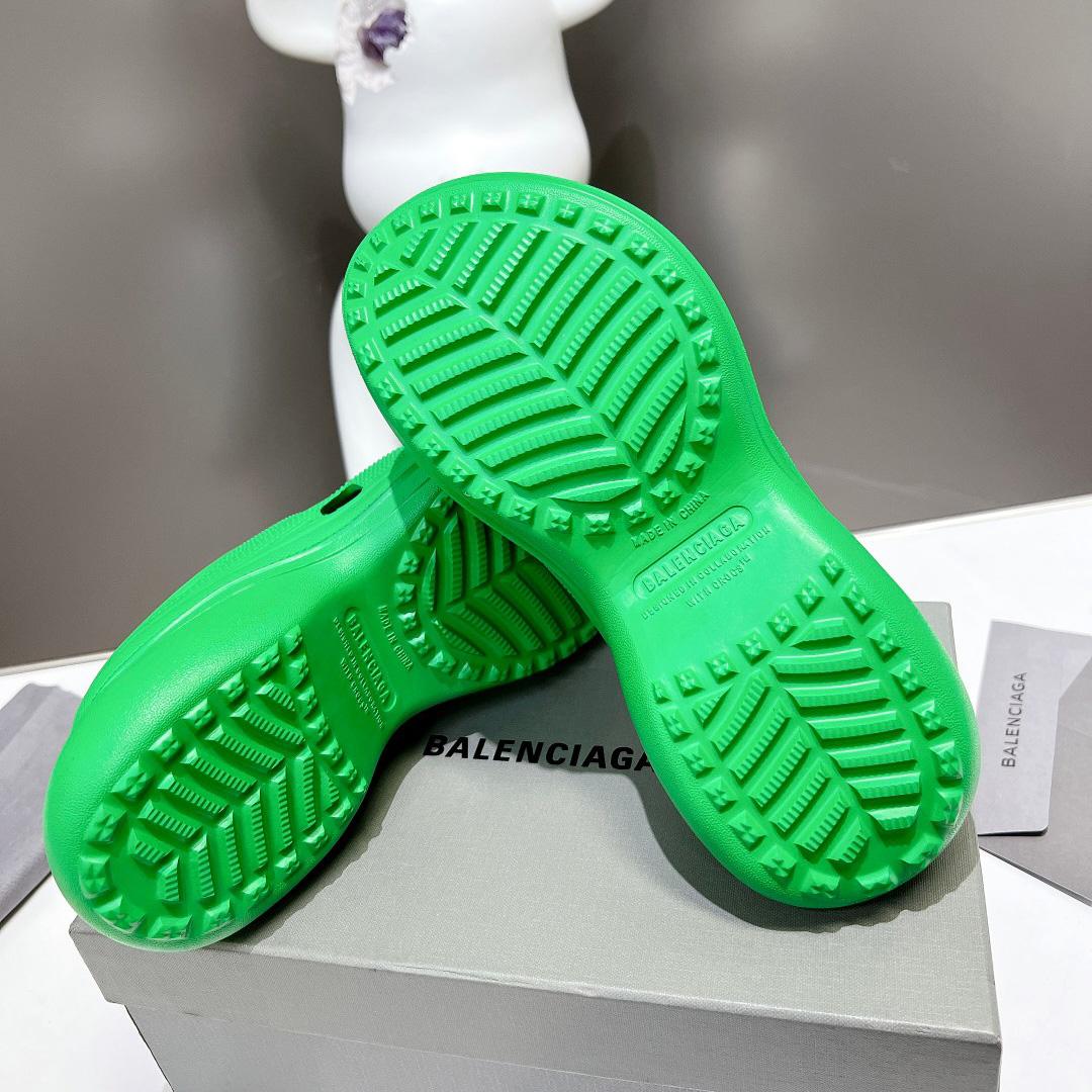 Balenciaga Women's Pool Crocs™ Slide Sandal In Green  - DesignerGu