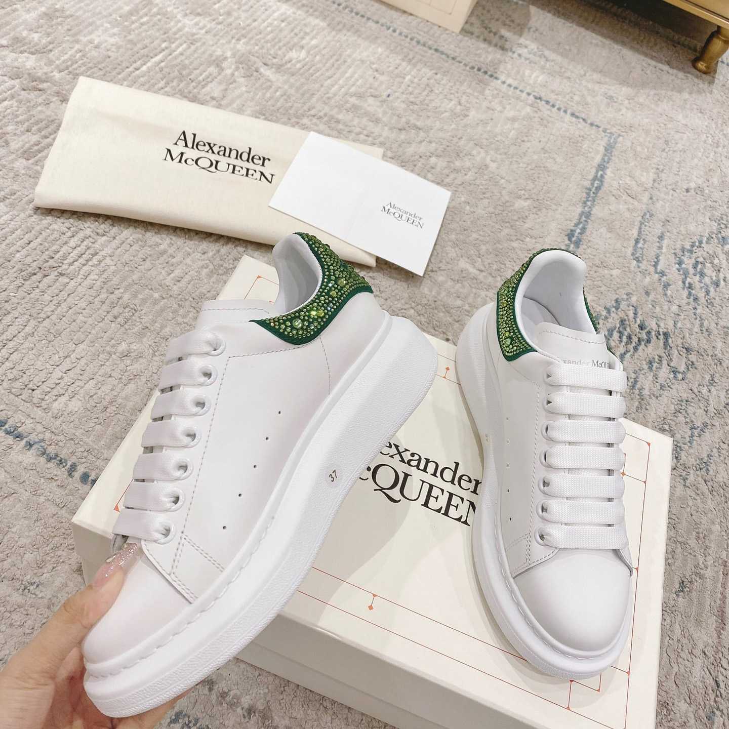 Alexander Mqueen Oversized Sneaker in White/Acid Green - DesignerGu