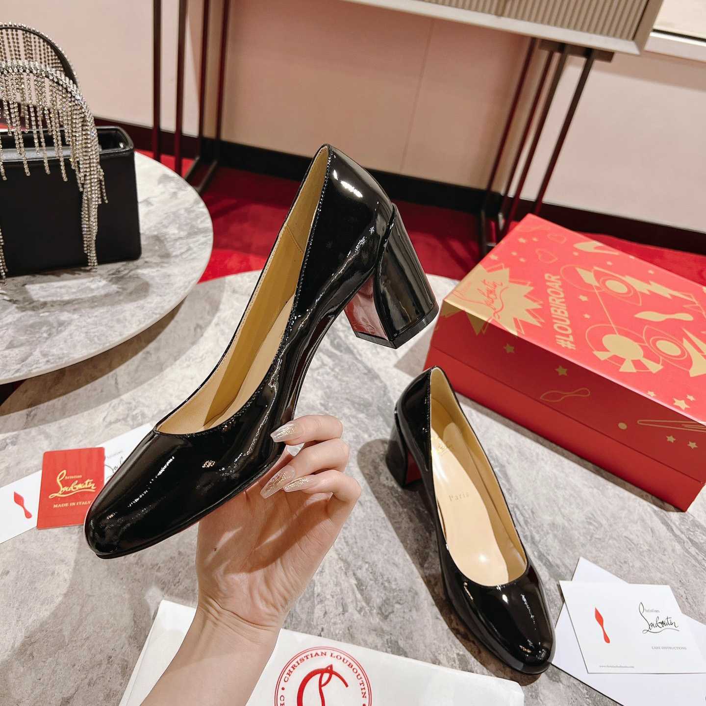 Christian Louboutin Simple 55 Patent Leather Pumps - DesignerGu