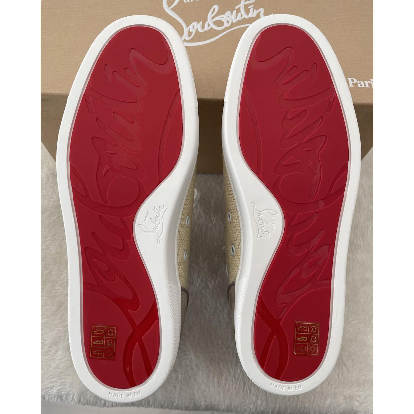 Christian Louboutin Rantulow Red Sole Leather Low-Top Sneakers  - DesignerGu