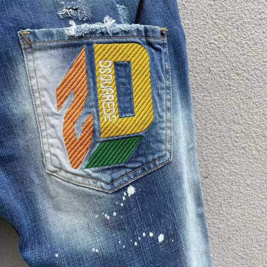 Dsquared2 Logo-embroidered Slim-cut Jeans   DSQ106 - DesignerGu