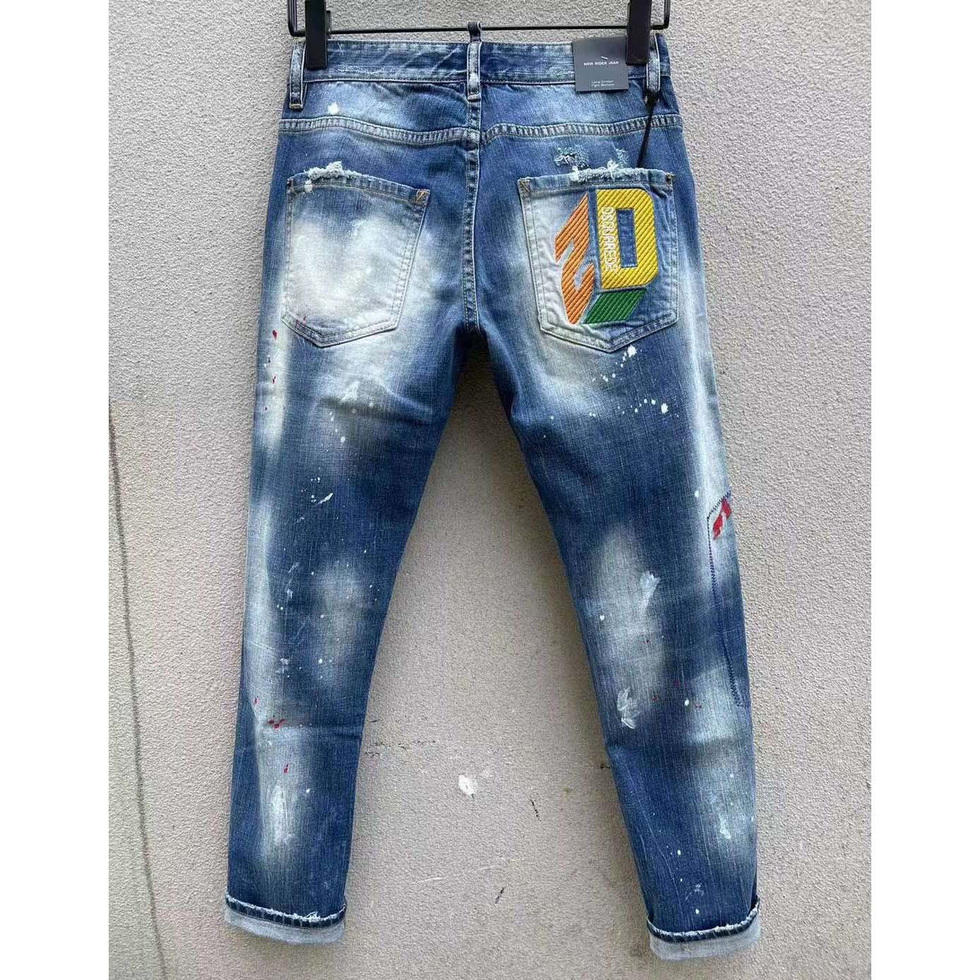 Dsquared2 Logo-embroidered Slim-cut Jeans   DSQ106 - DesignerGu