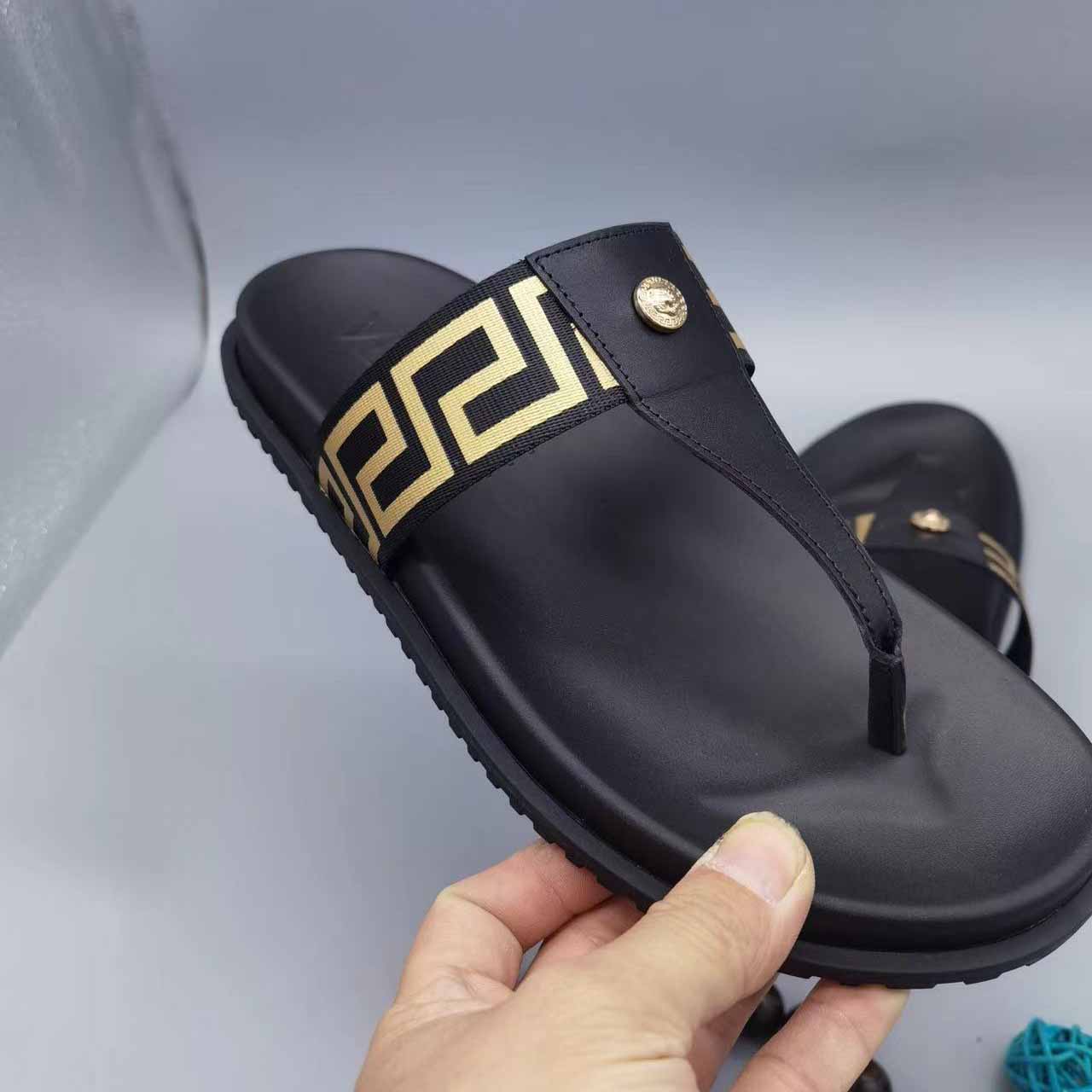 Versace Medusa Plaque Flip-Flop - DesignerGu