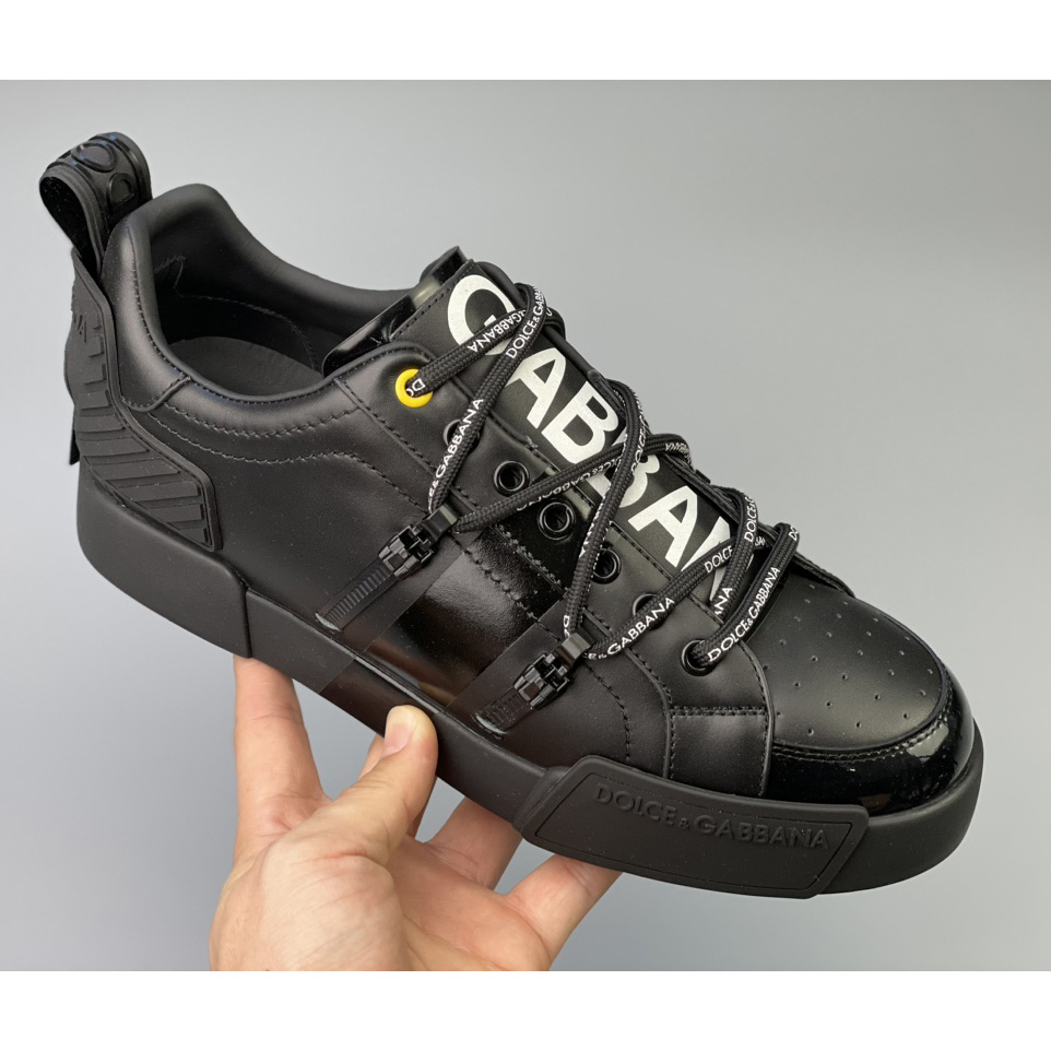 Dolce & Gabbana Portofino Sneakers In Calfskin And Patent Leather - DesignerGu