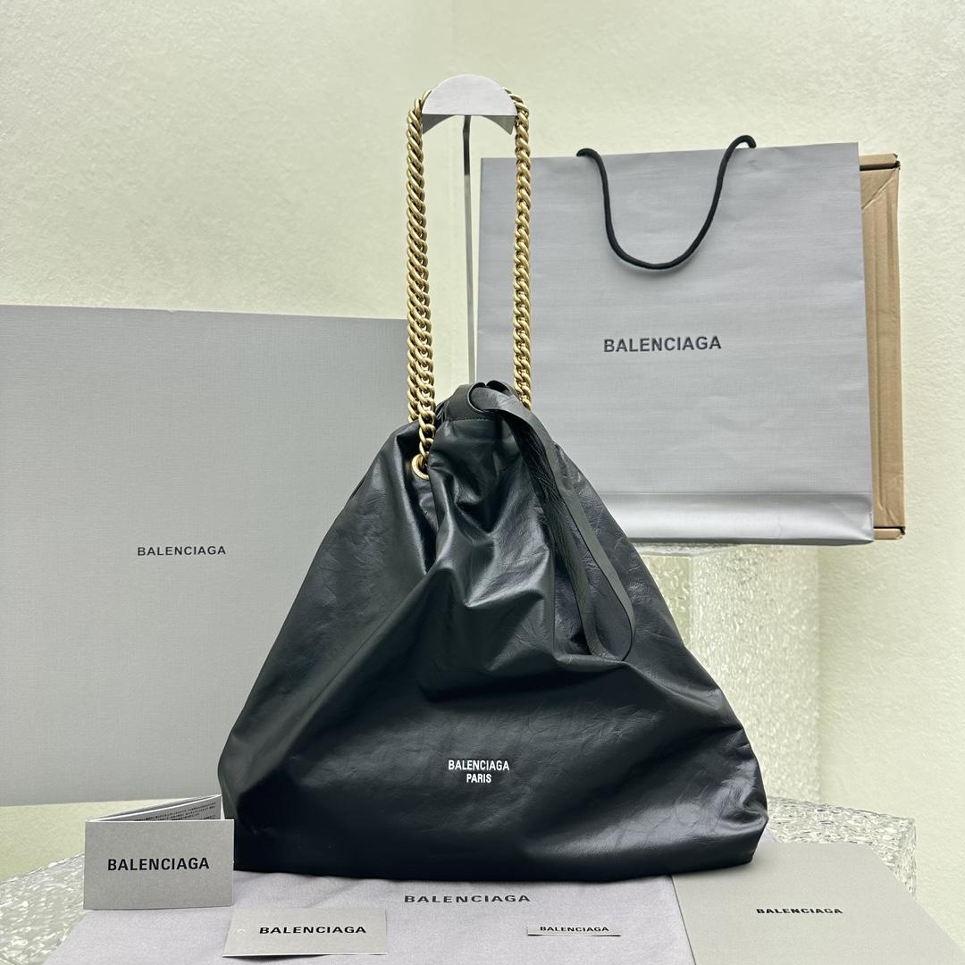 Balenciaga Women's Crush Medium Tote Bag In Black - DesignerGu