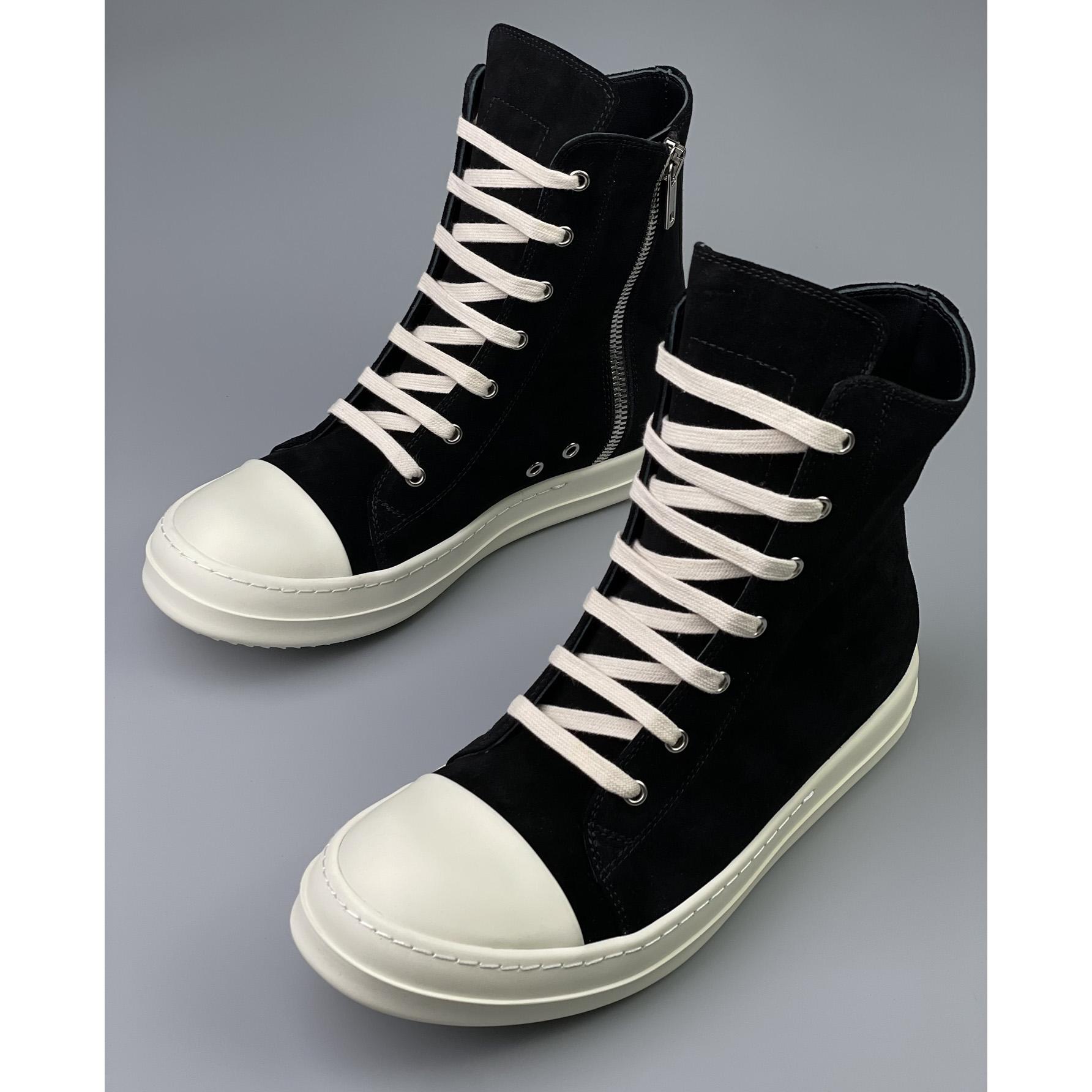 Rick Owens  Leather High Top Sneakers - DesignerGu