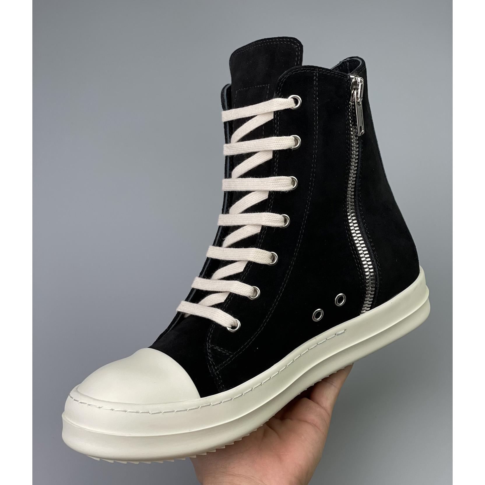 Rick Owens  Leather High Top Sneakers - DesignerGu