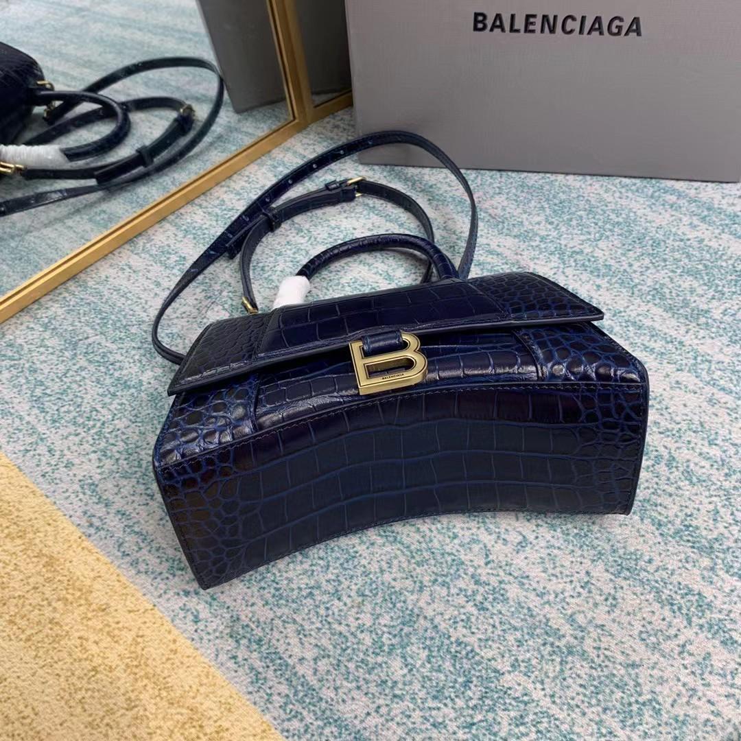 Balenciaga Small Hourglass Crocodile Effect Bag(23-15-10cm) - DesignerGu