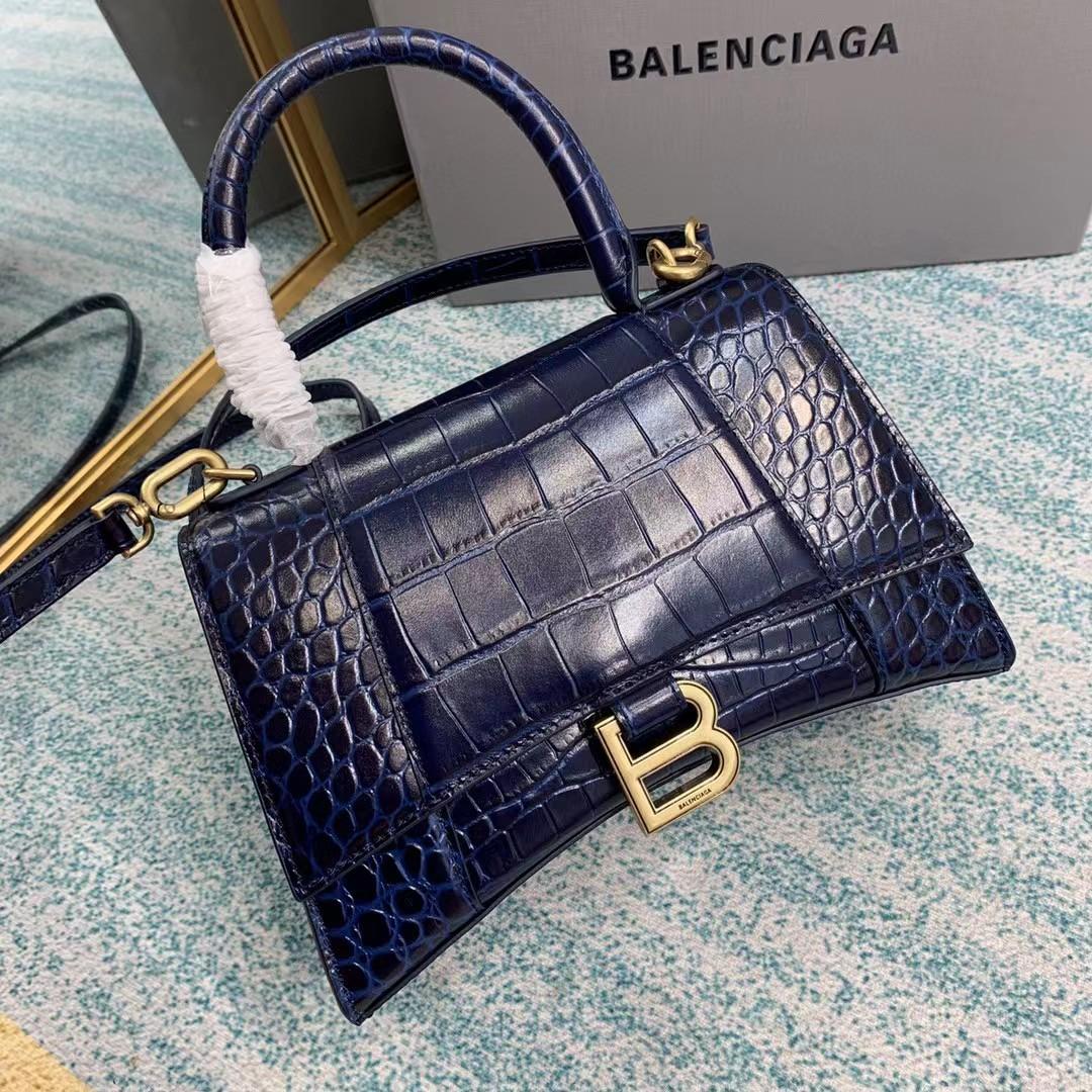 Balenciaga Small Hourglass Crocodile Effect Bag(23-15-10cm) - DesignerGu