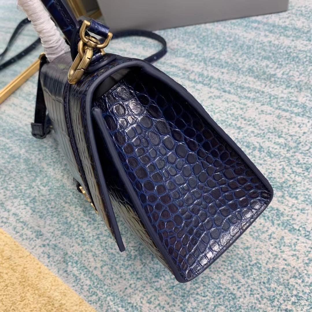 Balenciaga Small Hourglass Crocodile Effect Bag(23-15-10cm) - DesignerGu