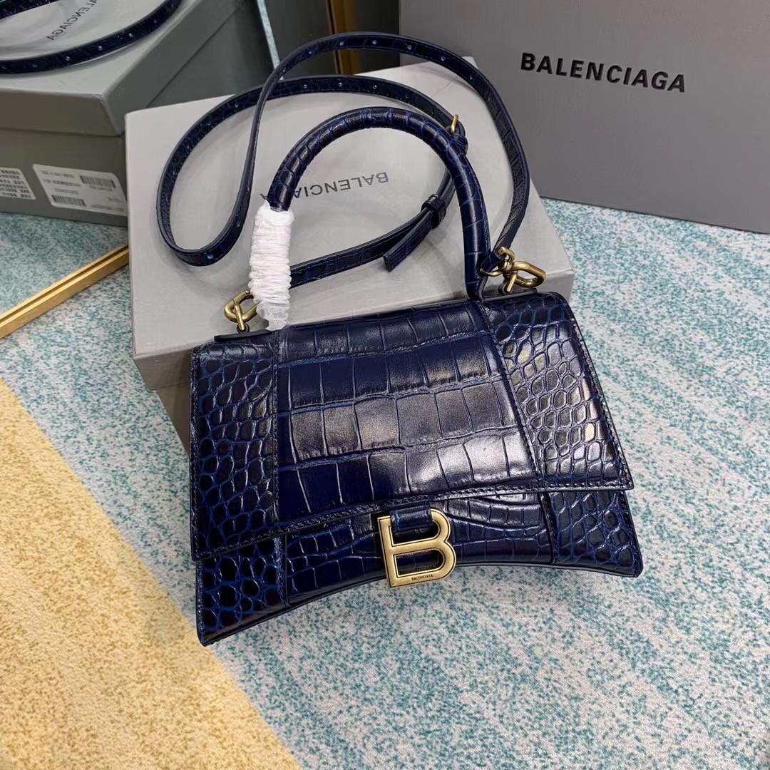 Balenciaga Small Hourglass Crocodile Effect Bag(23-15-10cm) - DesignerGu