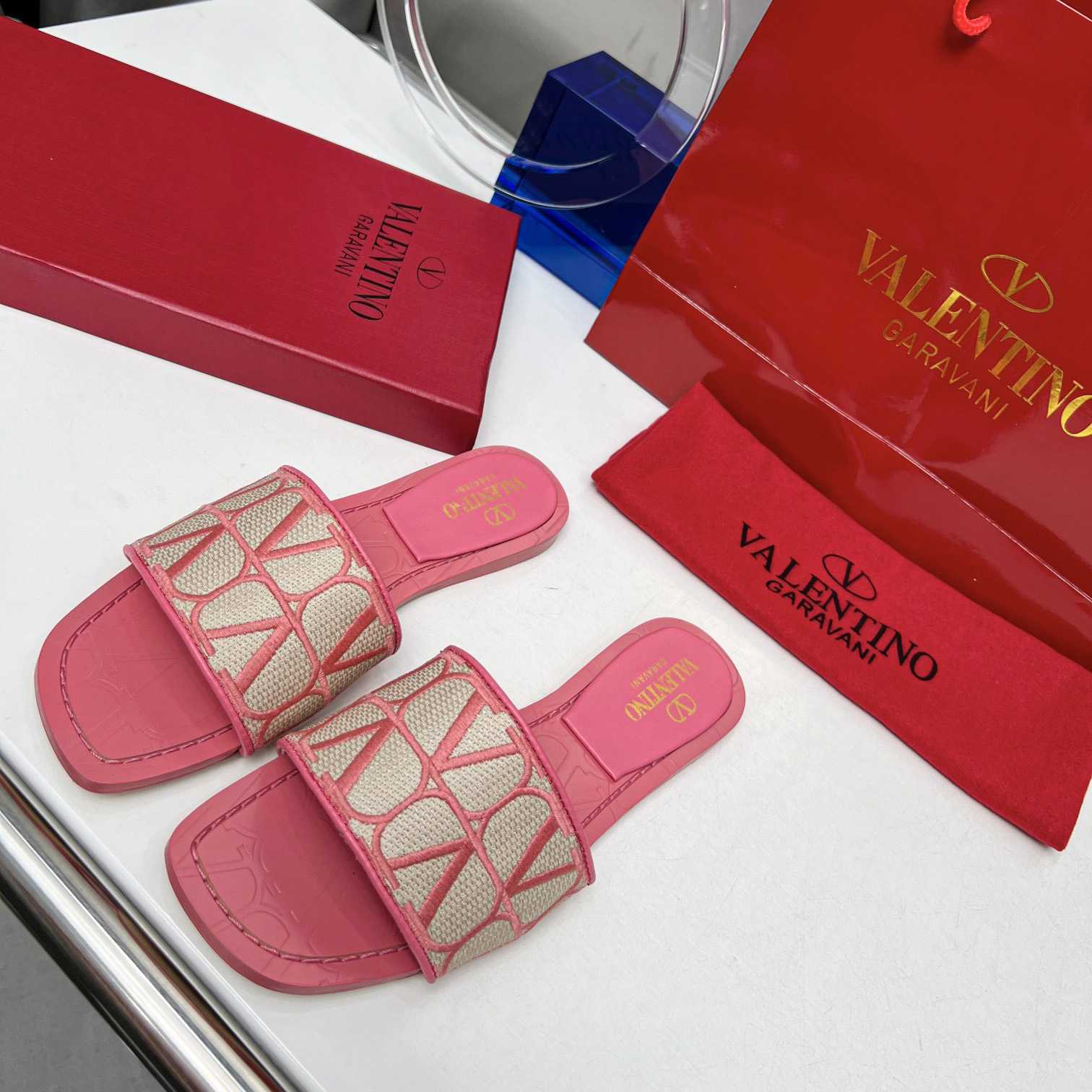 Valenti  Toile Iconographe Slide Sandal  - DesignerGu