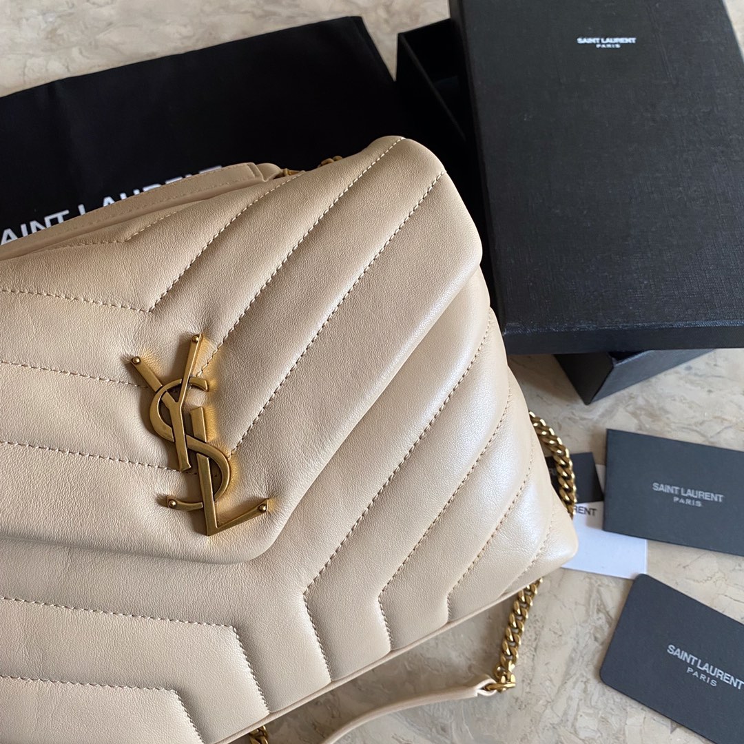 Saint Laurent Loulou Small Chain Bag In Quilted 