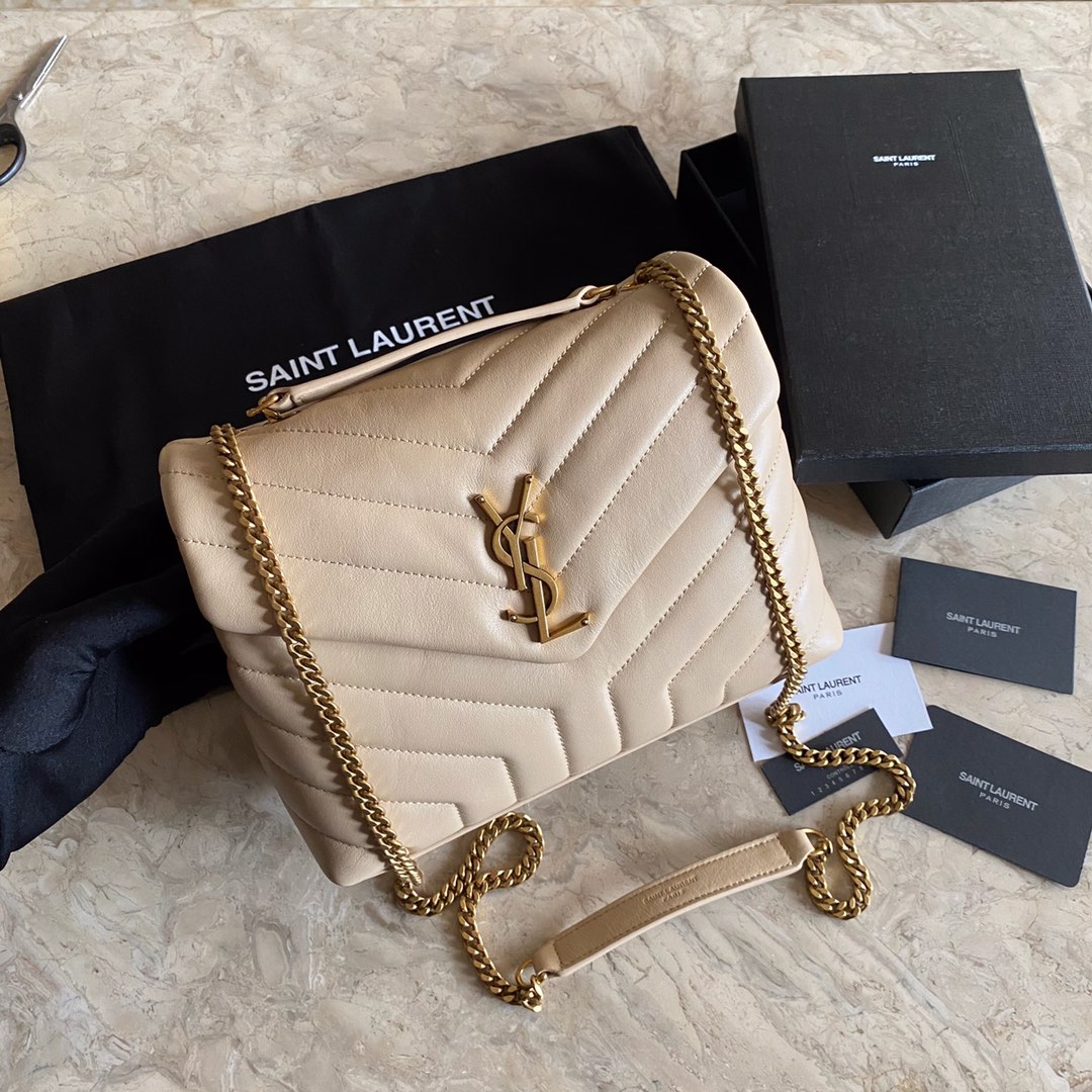 Saint Laurent Loulou Small Chain Bag In Quilted 