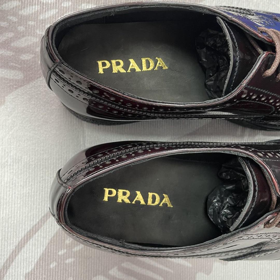 Prada Two Tone Brogue Leather Lace Up Derby(Upon UK Size) - DesignerGu