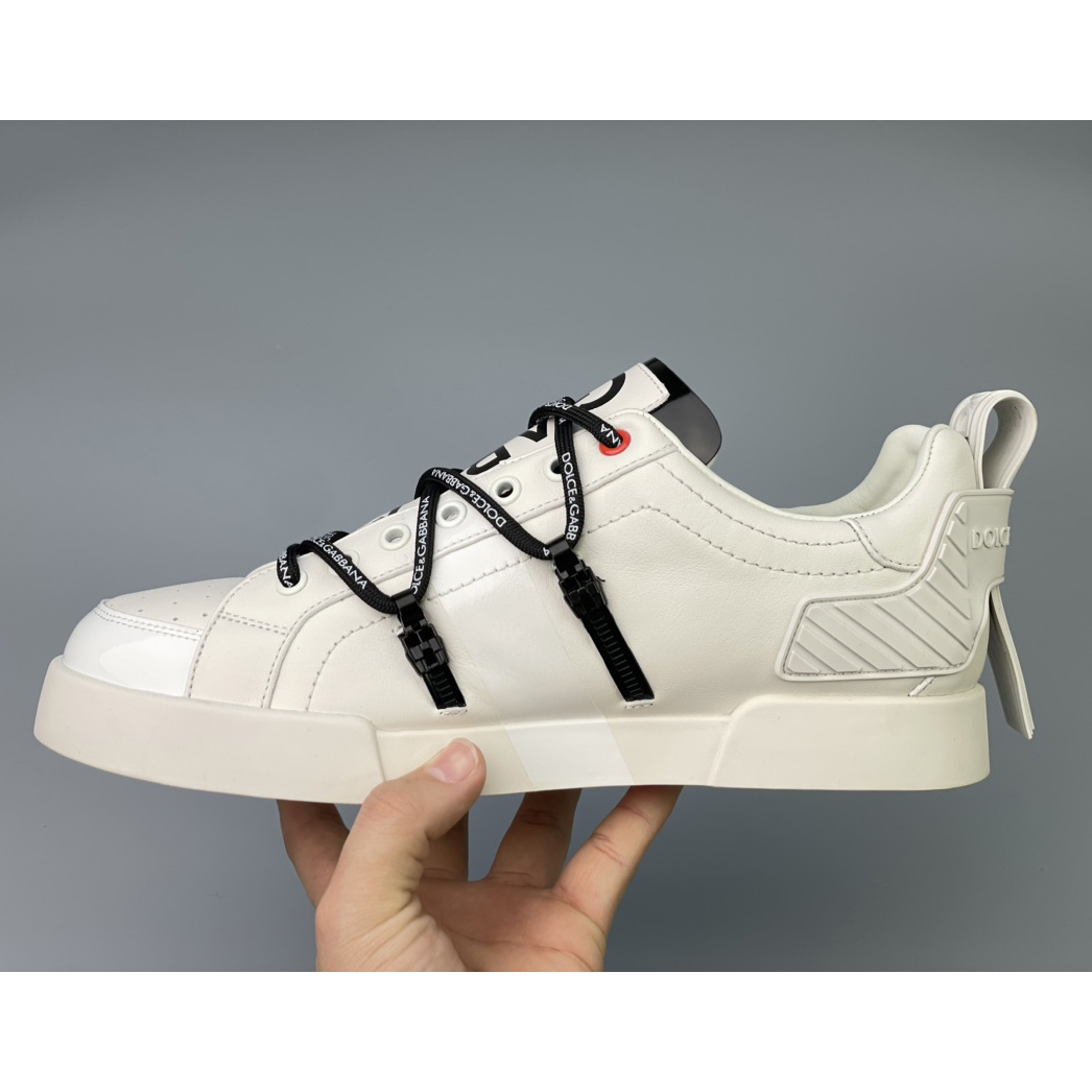 Dolce & Gabbana Portofino Sneakers In Calfskin And Patent Leather - DesignerGu