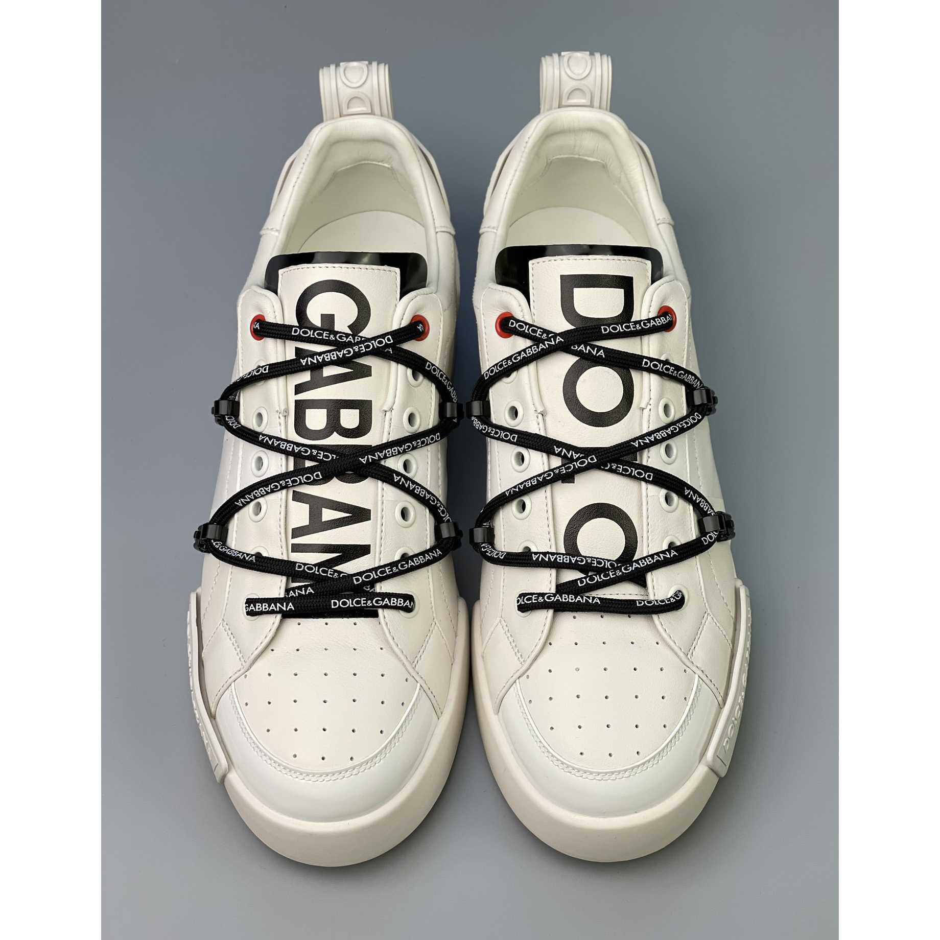 Dolce & Gabbana Portofino Sneakers In Calfskin And Patent Leather - DesignerGu