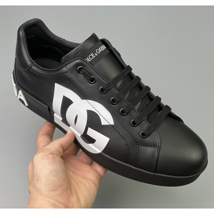 Dolce & Gabbana Calfskin appa Portofino sneakers With DG Logo Print - DesignerGu