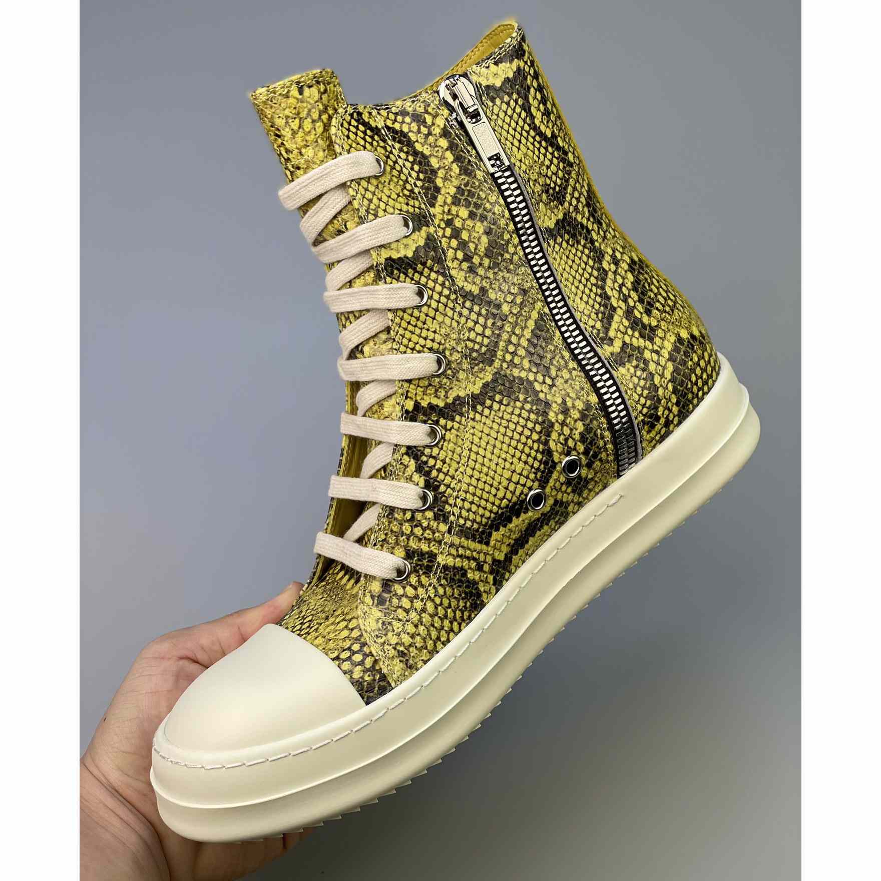 Rick Owens Python Leather Sneakers - DesignerGu