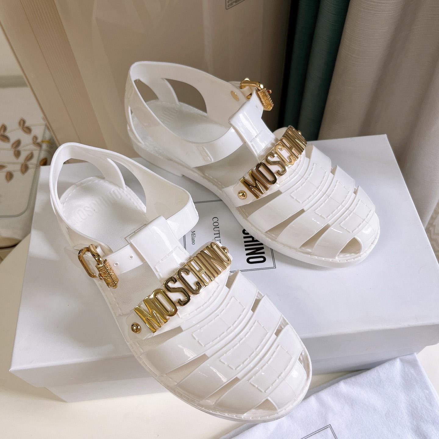 Moschino Logo-plaque Closed-Toe Sandals - DesignerGu