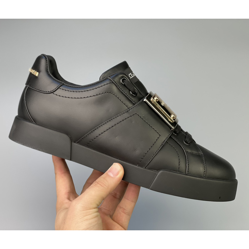 Dolce & Gabbana Calfskin Portofino Sneakers With Branded Tag - DesignerGu