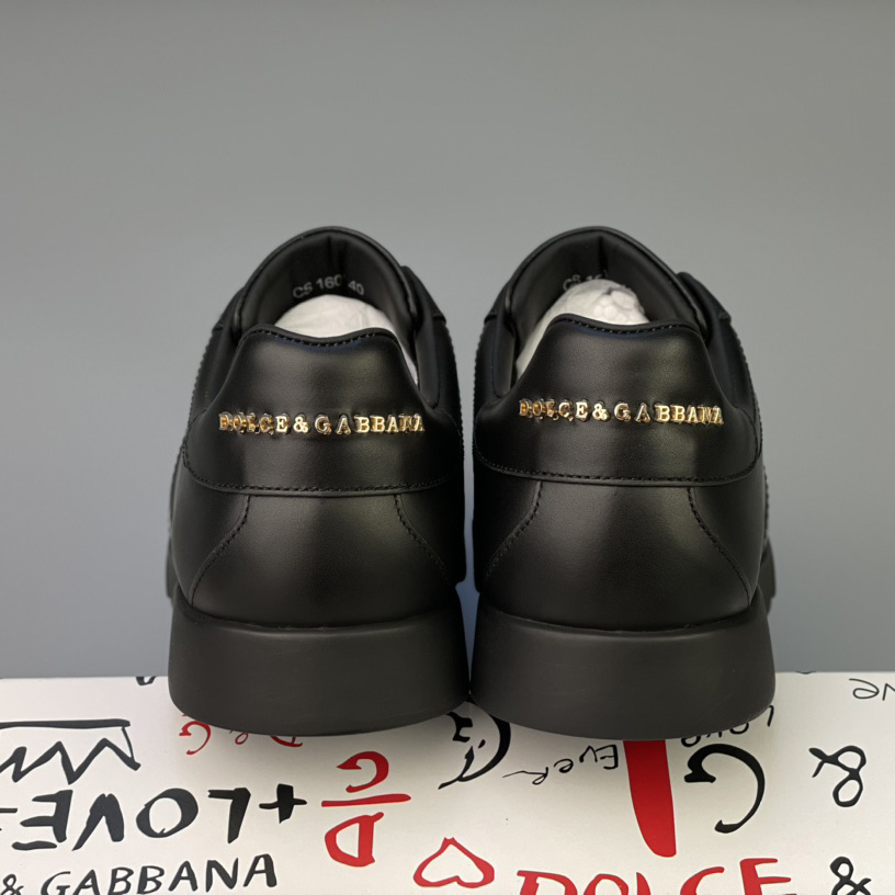 Dolce & Gabbana Calfskin Portofino Sneakers With Branded Tag - DesignerGu