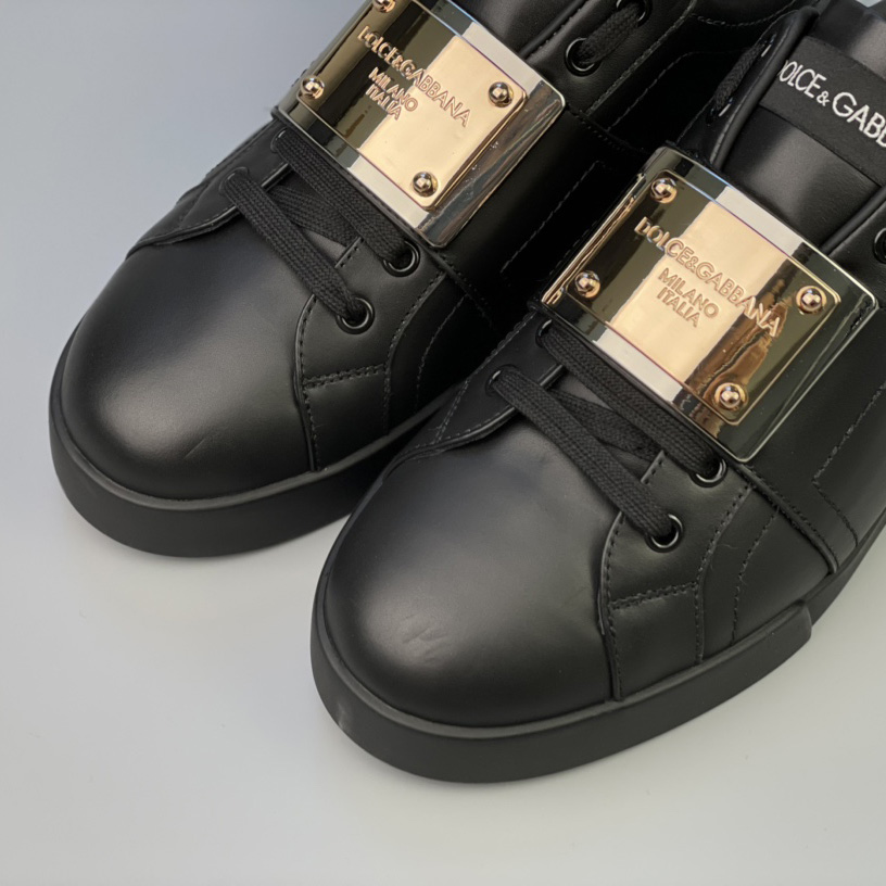 Dolce & Gabbana Calfskin Portofino Sneakers With Branded Tag - DesignerGu