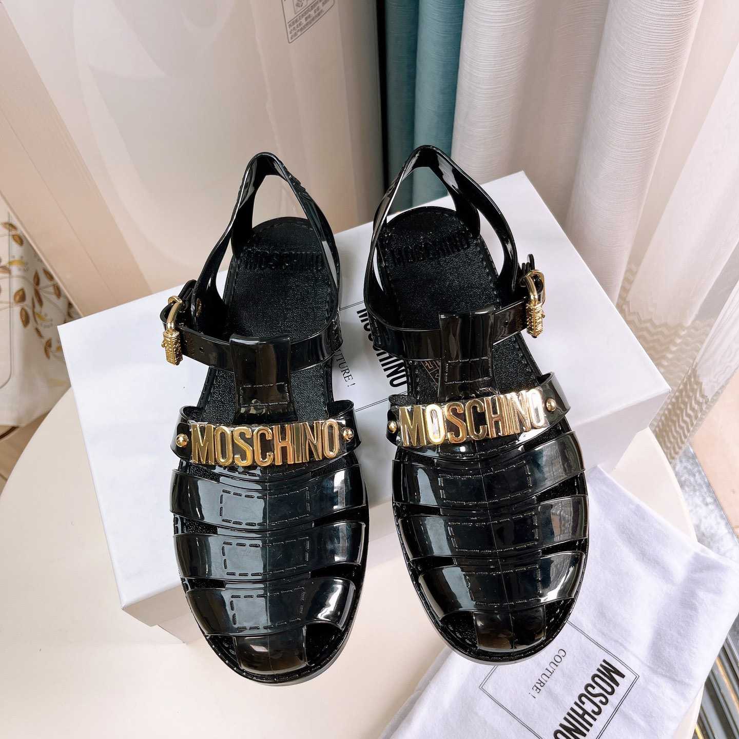 Moschino Logo-plaque Closed-Toe Sandals - DesignerGu