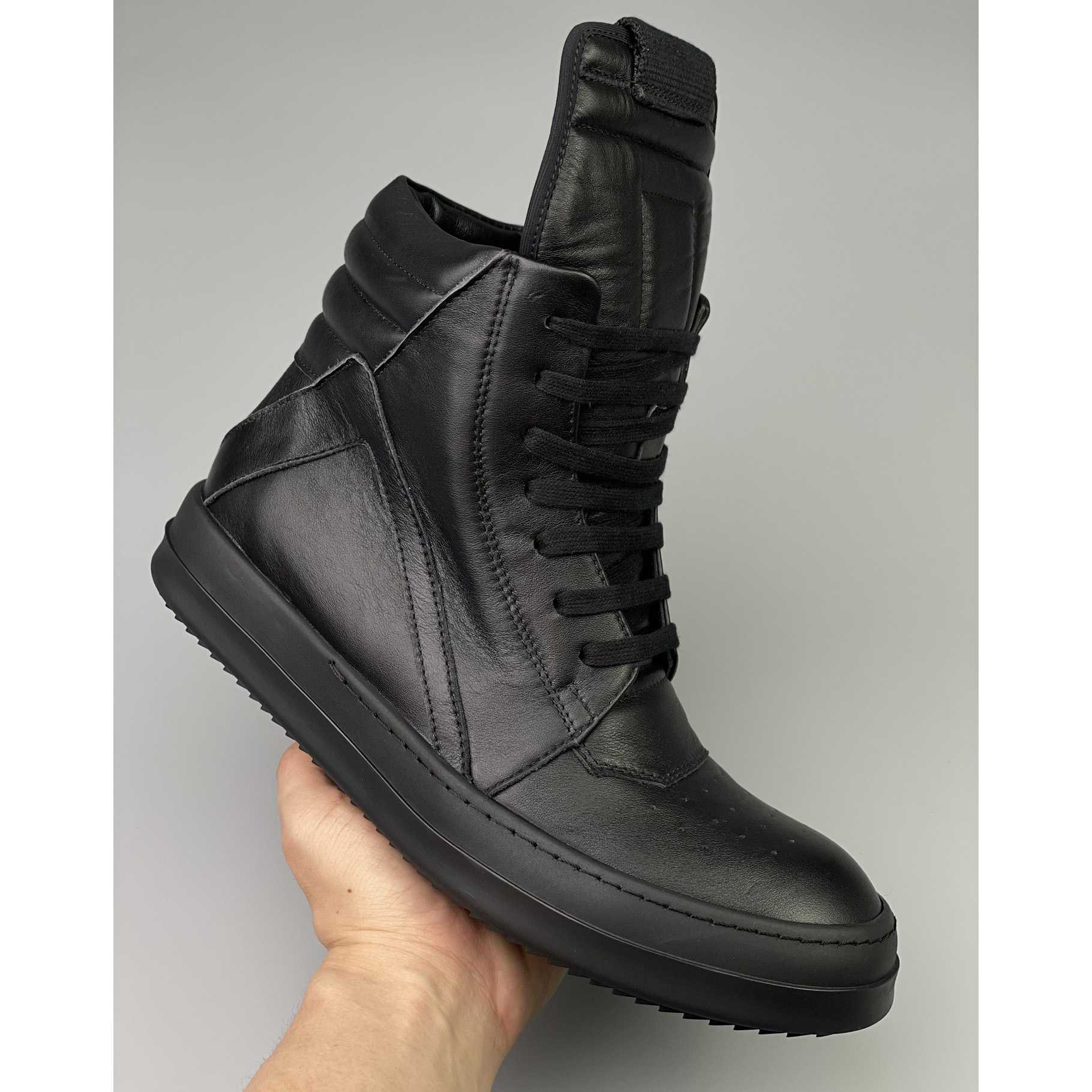 Rick Owens Leather High Top Sneakers - DesignerGu