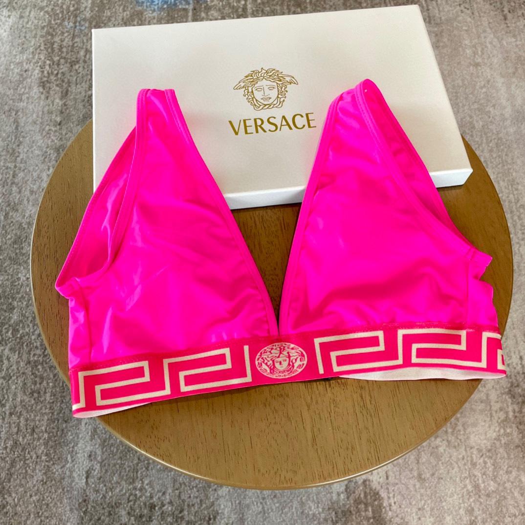 Versace Stretch Cotton Jersey Triangle Bra Top Suits For Women - DesignerGu