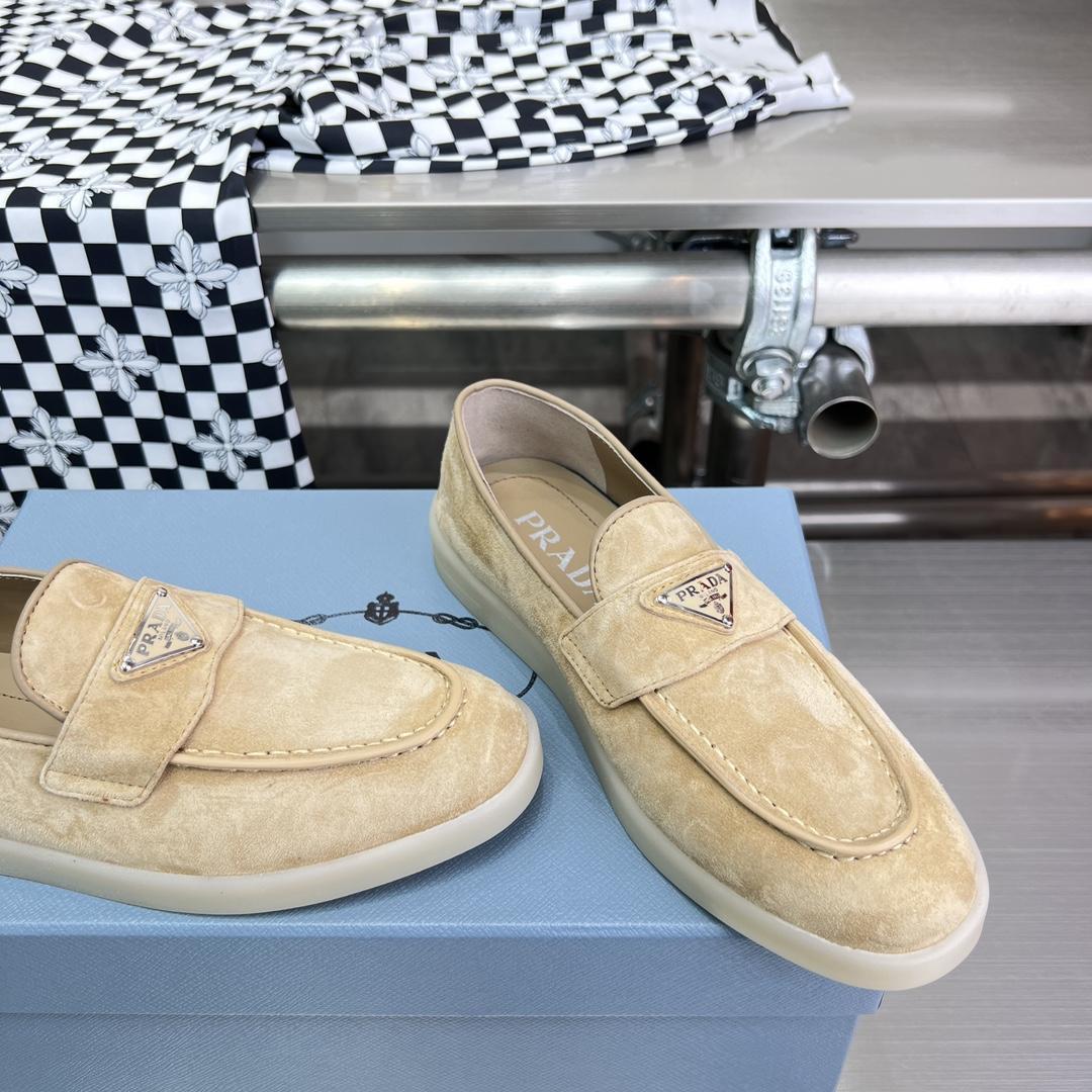 Prada Suede Leather Loafers - DesignerGu