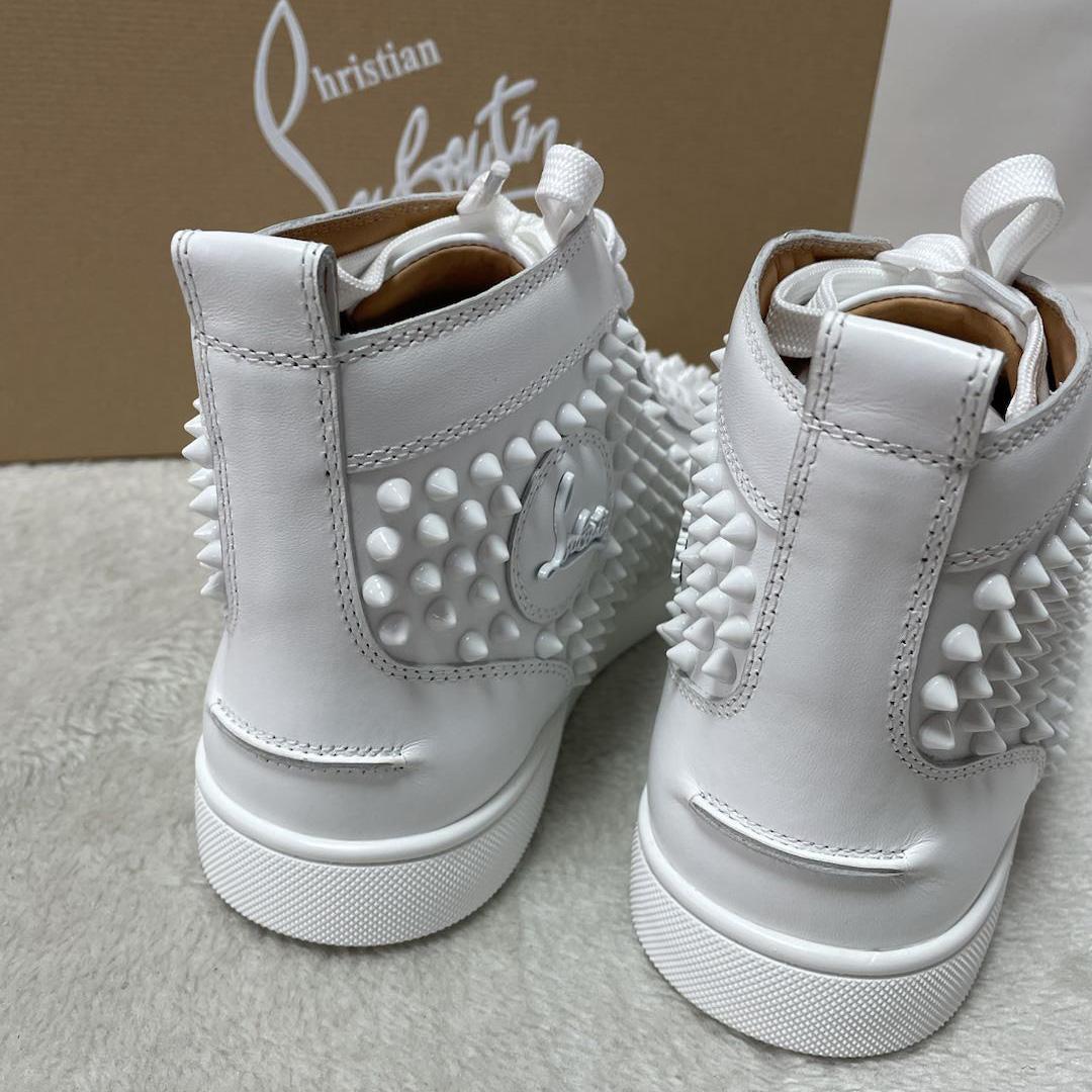 Christian Louboutin Louis Spikes Sneakers - Calf leather And Spikes - White - DesignerGu