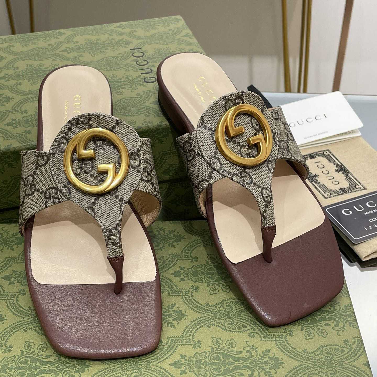 Gucci Womens Gucci Blondie Thong Sandal - DesignerGu