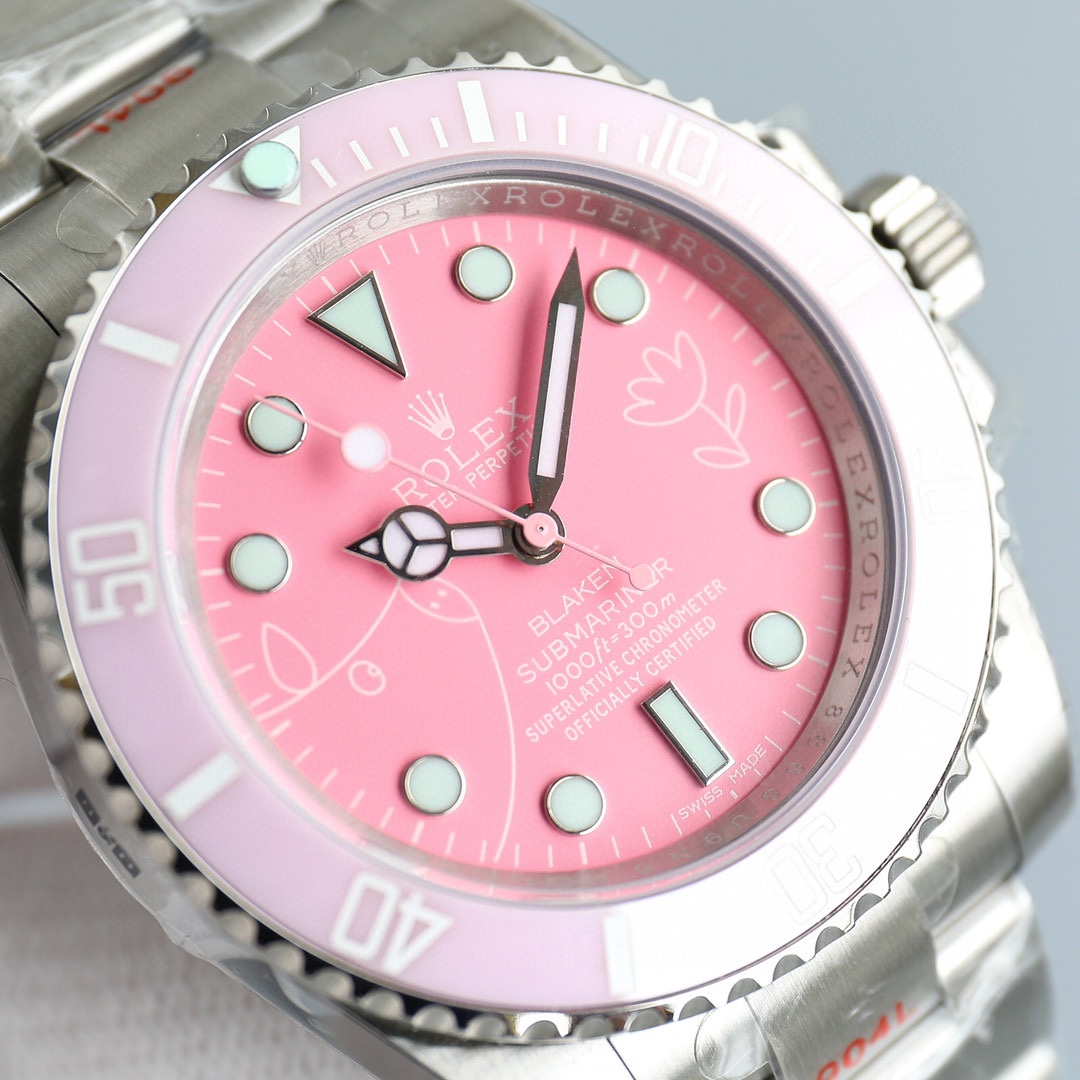 Rolex Submariner Pink Dial Watch - DesignerGu