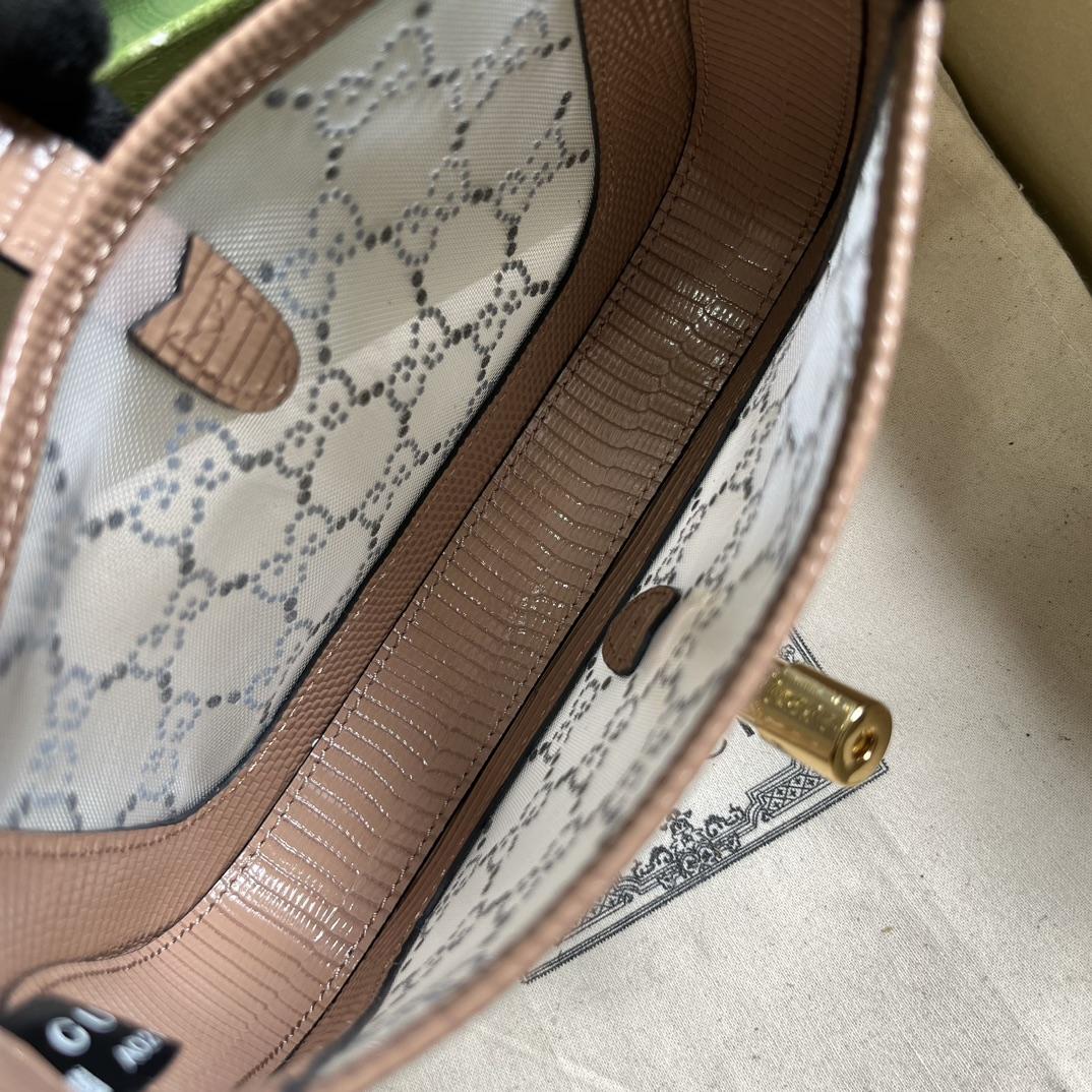 Gucci Jackie 1961 Mini Crystal GG Lizard Bag  (19x13x3cm) - DesignerGu