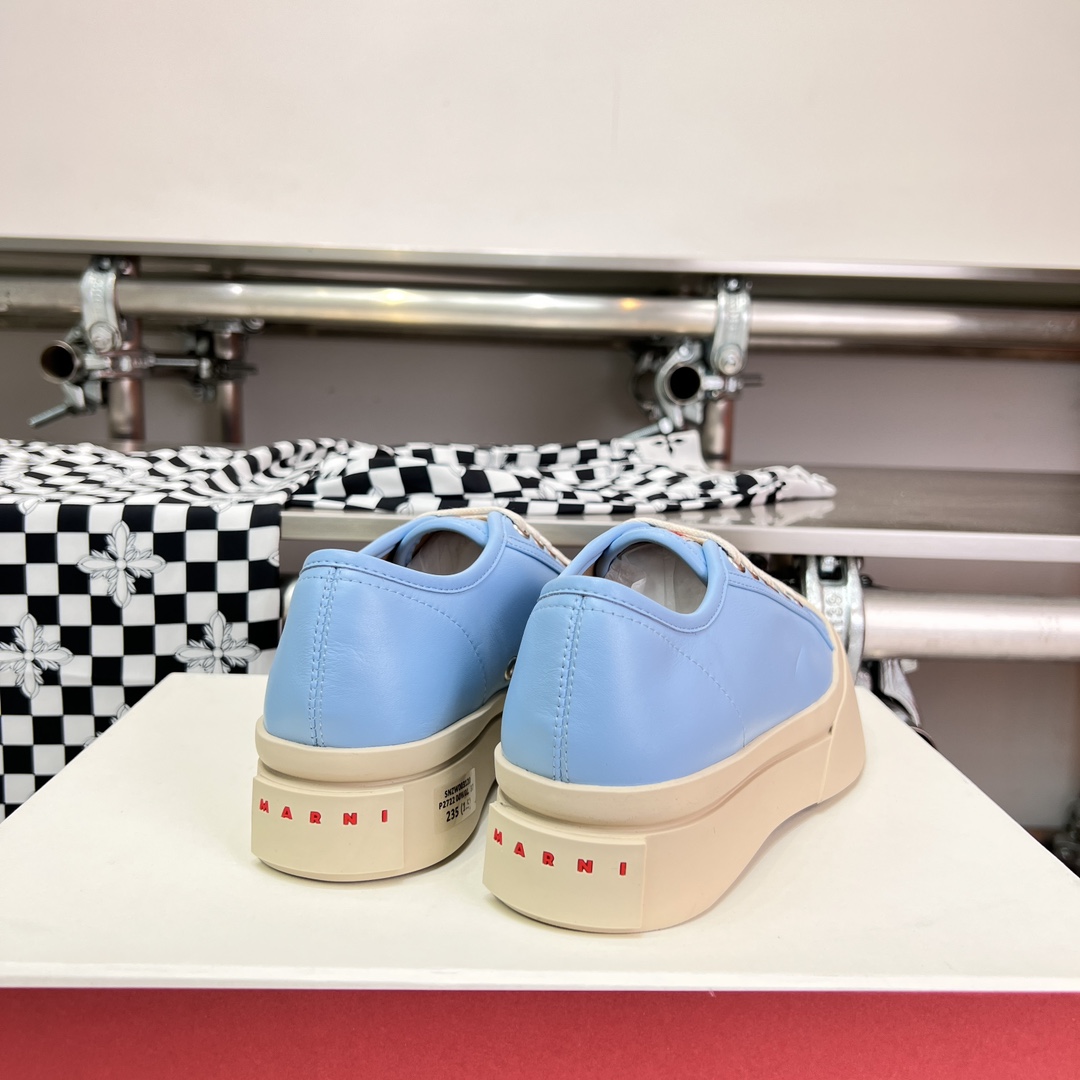 Marni Light blue Nappa Leather Pablo Lace-up Sneaker - DesignerGu