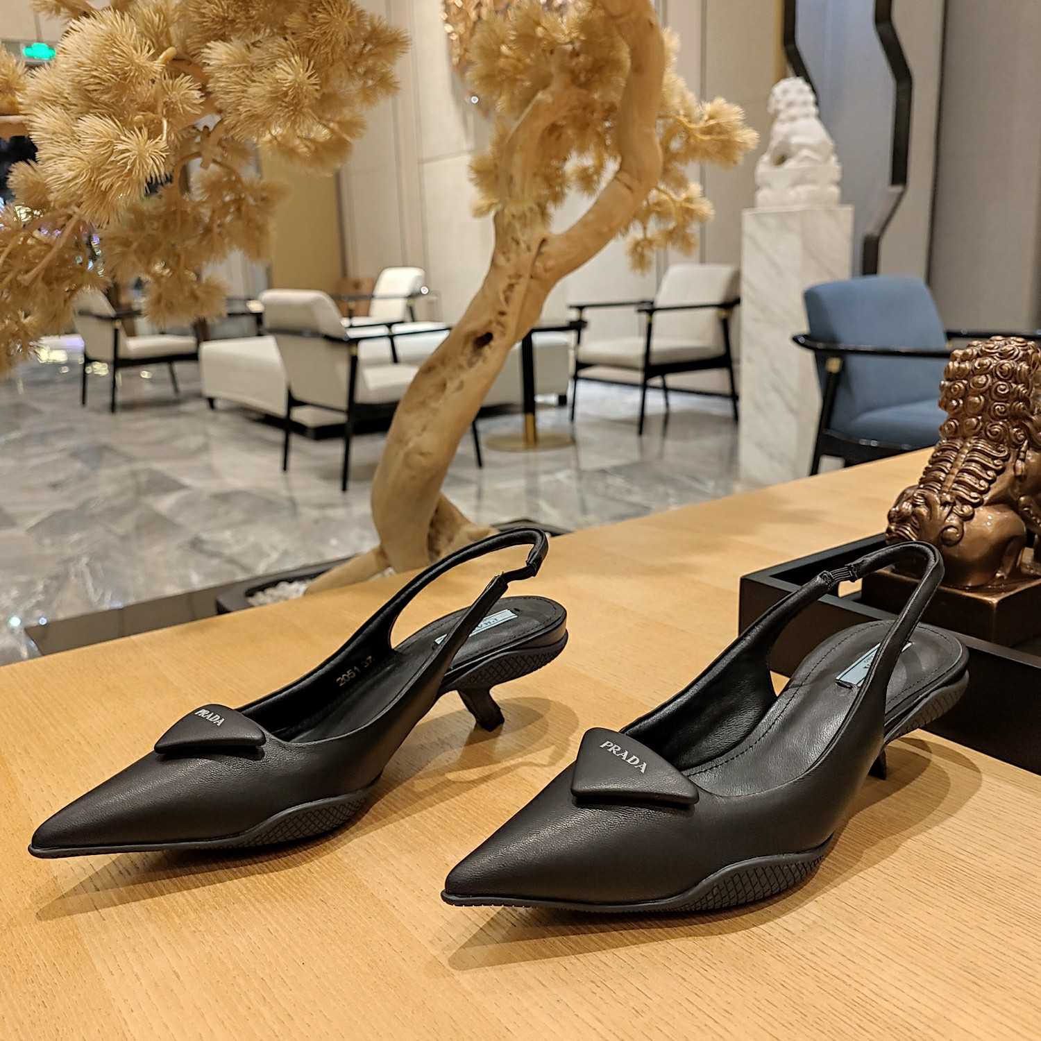 Prada Soft padded Leather Slingback Pumps - DesignerGu