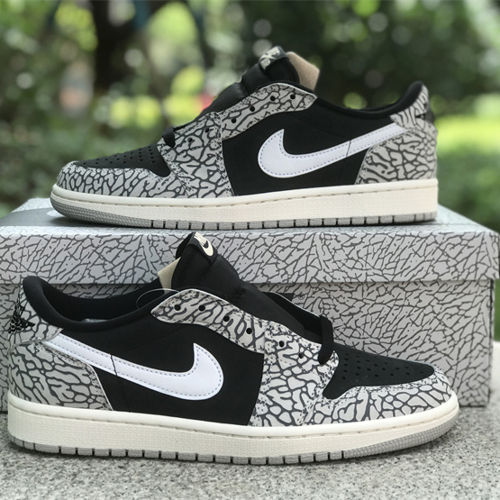 Air Jordan 1 Low OG “Black Cement” Sneaker      CZ0790-001 - DesignerGu