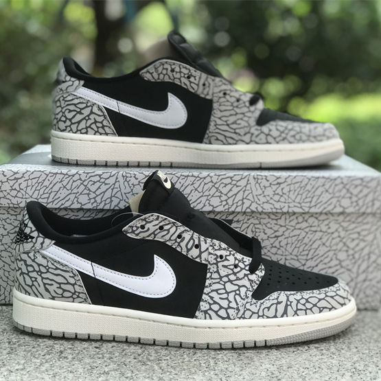 Air Jordan 1 Low OG “Black Cement” Sneaker      CZ0790-001 - DesignerGu