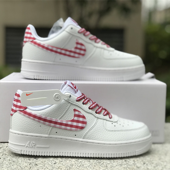 Nike Air Force 1 Low 'Red Gingham' Sneaker       DZ2784-101 - DesignerGu