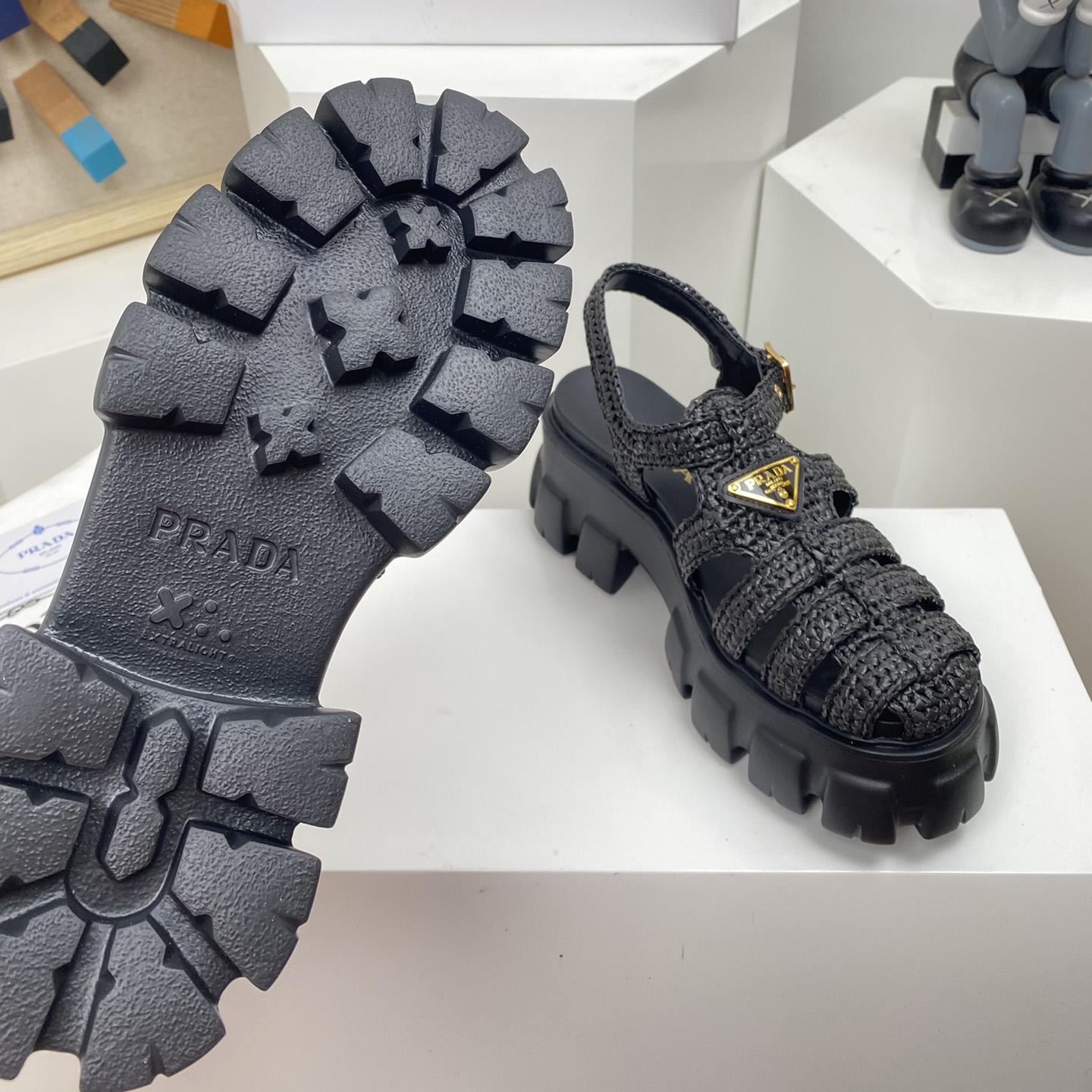 Prada Monolith Crochet Cage Sandals - DesignerGu