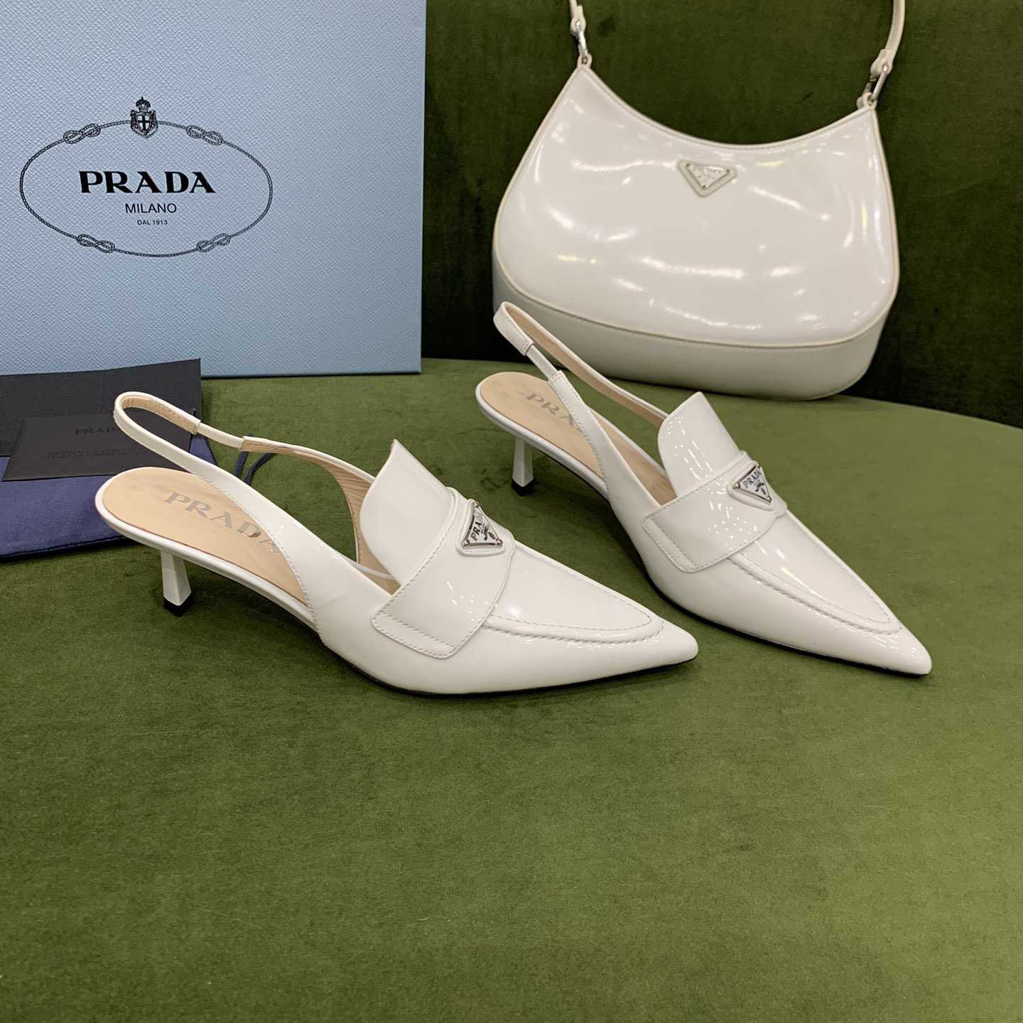 Prada Patent Leather Slingbacks - DesignerGu