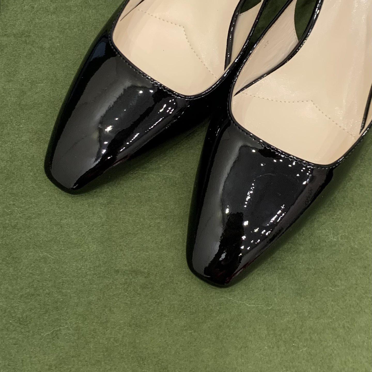 Prada Patent-leather Slingback Pumps - DesignerGu