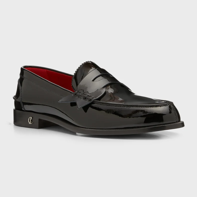 Christian Louboutin Men's No Penny Patent Leather Penny Loafers - DesignerGu