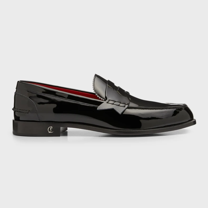 Christian Louboutin Men's No Penny Patent Leather Penny Loafers - DesignerGu