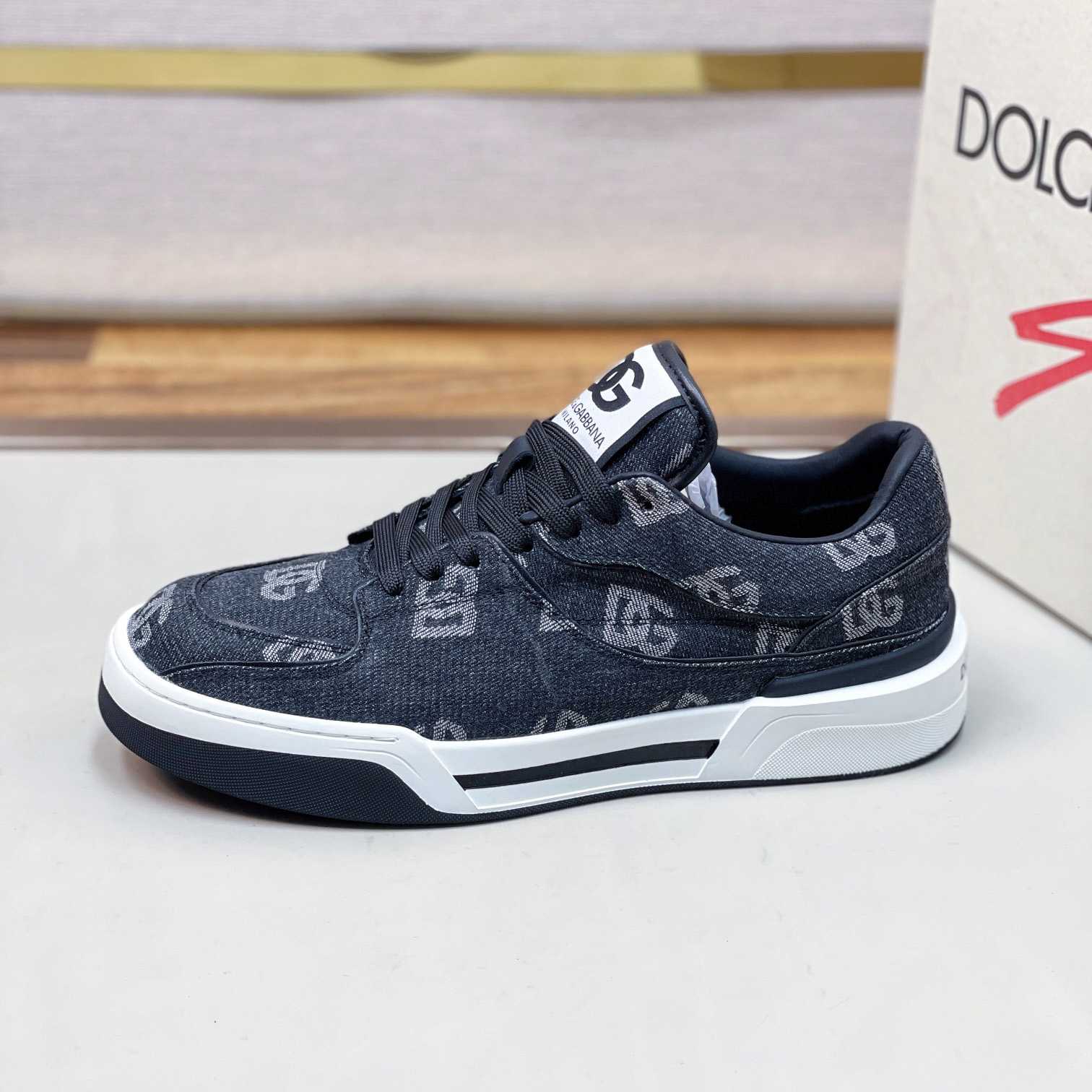 Dolce & Gabbana New Roma Sneakers With Denim Logo - DesignerGu