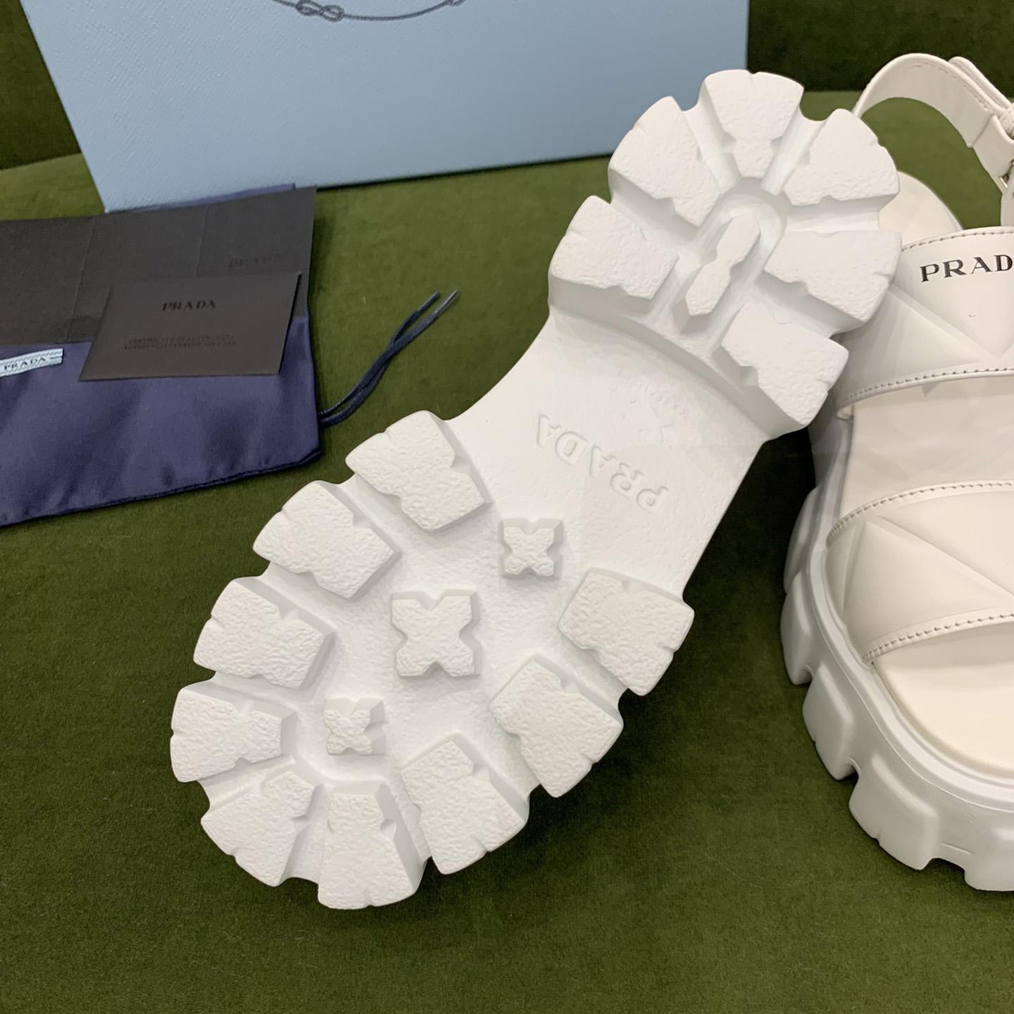 Prada Monolith Leather Sandals - DesignerGu