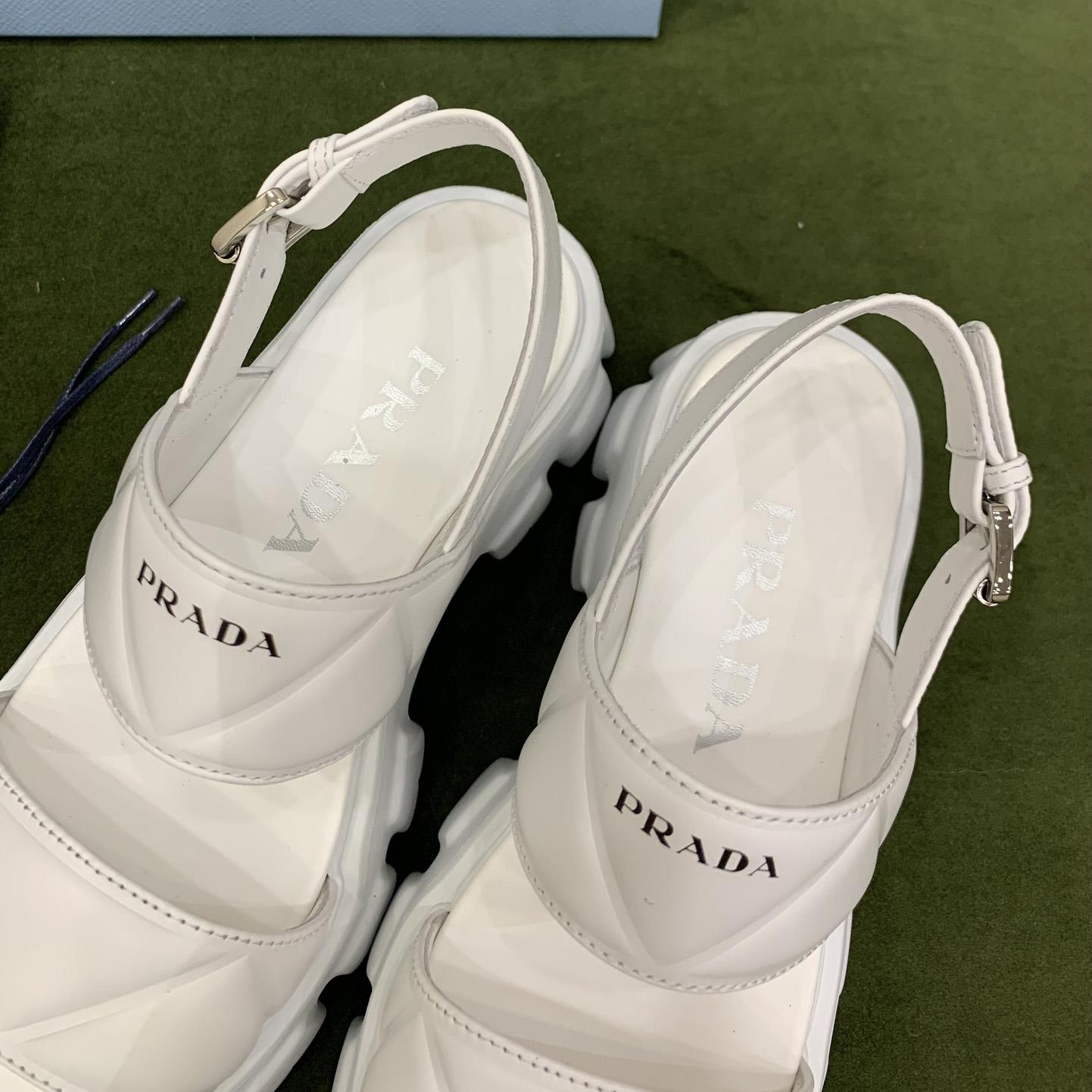 Prada Monolith Leather Sandals - DesignerGu