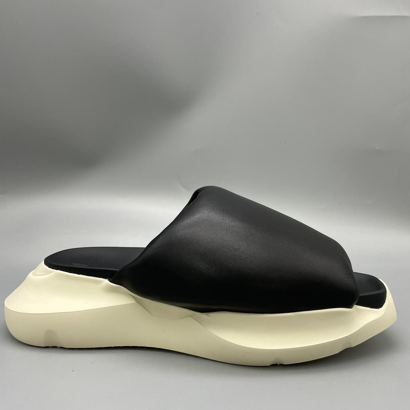 Rick Owens SS23 Edfu Geth Puffer Slide In Black - DesignerGu